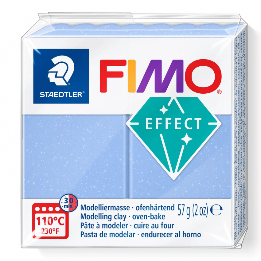 Fimo Effect Knete - Edelsteinfarbe blau achat, Modelliermasse 56g